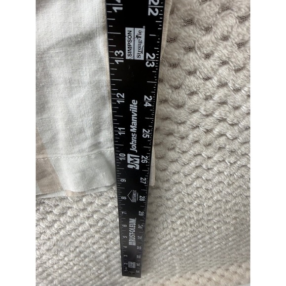 Faherty Striped Wide Leg Pants Womens Medium Cream Tan Linen Blend High Rise - Picture 8 of 12